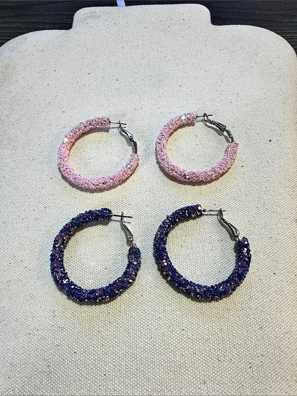 Lovisa Pink & Blue Sequin Hoop Earrings Like New